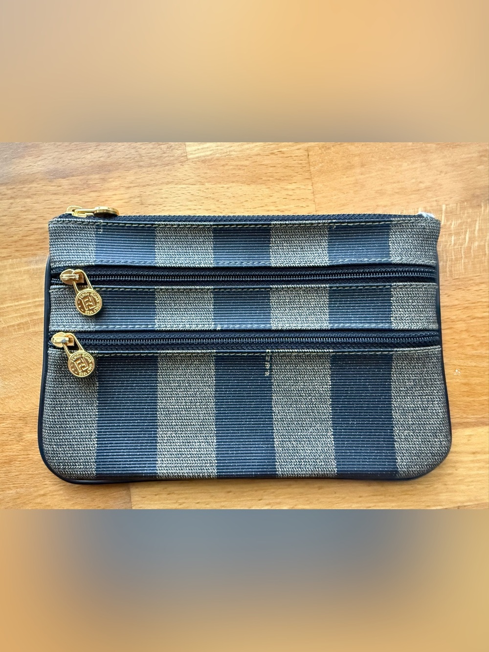 Vintage Fendi Pequin Striped Pouch